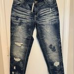 Denim & Flower New! Denin Floral Girlfriend Ankle Jeans Size 8 Photo 0