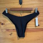 Somerfield Swim Reethi High Cut Cheeky Ribbed Bikini Bottom in Black Large NWT Photo 2