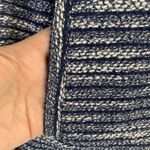 Loft Size M Tweed Knit Jacket Blue Moto Asymmetric Full Zip Long Sleeve Boucle Size M Photo 4