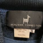 Peruvian Connection  Blue Baby Alpaca & Wool Mock Neck Sweater Size S Photo 5
