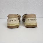 Sperry Womens Shoes 9M Light Brown Leather Top-siders Animal Print Tassel Front Photo 6