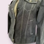 Eddie Bauer Edie Baurer Womens Size Small dark blue/gray Shaped Trucker Button up Denim Jack Photo 3