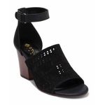 Isola Lesley Leather Peep Toe Sandals Black Sz 7 Photo 0