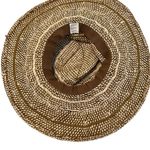 Stylish Woven Floppy Hat with Leopard and Bead Accents EUC Brown Photo 1