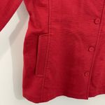 Eileen Fisher Twill Button Front Band Collar Jacket Size SMALL Red/Orange Photo 3