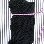 Halston Heritage Black One Shoulder Draped Asymmetrical Dress Small Photo 7