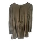 American Eagle Women's Size XS Olive Green Tiered Babydoll Top Green Photo 5