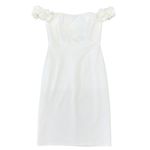 Lulus  Pretty Presence White Off-the-Shoulder Floral Strap Mini Dress size S NWT Photo 3