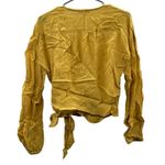 Madewell  Raelynn‎ Long Sleeve Gold Yellow Wrap Tie Top Size S Photo 5