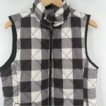 Kensie Jeans Vest Buffalo Check Quilted Black & White Pockets Zip Up SZ Medium Photo 3