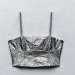 ZARA  Cropped Metallic Top Size M Ref 1971/167 Festival Party Y2K Photo 2