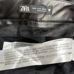 ZARA  High Rise Front Seam Kick-Out Faux Leather Pants Black w/ Zipper size S Photo 3