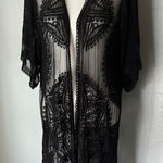 Chic Black Sheer Lace Cardigan Size undefined Photo 0