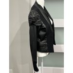 Affliction Black Premium Genuine Leather Puffed Sleeve Jacket Women Medium Photo 3