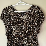 Style & Co Brown / Black Short Sleeve Blouse Size XL Photo 4