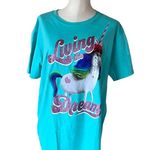 Disney NWT Rainbow Unicorn ”Living the Dream” T-Shirt for Adults Photo 1