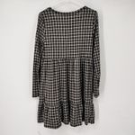 SO  Women's L Brown Plaid Dress Long Sleeve Grunge Academia Country Cottagecore Photo 3