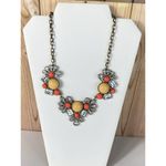 J Crew Necklace Butterscotch Yellow Orange Clear Rhinestone Statement Collar Bib Photo 1