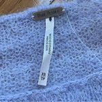 Free People  Robin Sheer Sweater Crop Tee Lavender black embroidery XS oversized Photo 3