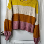 Madewell  striped Gladwell balloon sleeves alpaca wool sweater size XS‎ Photo 0
