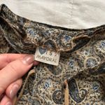 Vintage euro Brown and blue paisley long sleeve top with bell sleeves Size XS Photo 1