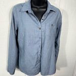 The North Face  Blue Women’s Button Down Long Sleeve Shirt Size Small EUC Photo 2