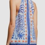 Farm Rio Tank Top Afternoon Breeze Beaded Tassel Tie Cotton Blouse Sz L NWT Photo 3