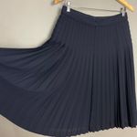 J.Crew  Pleated Skirt Navy Blue Women Size‎ 6 Office Preppy Classic Academia Photo 2