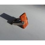 Sterling Silver Ring, Large Red Orange Stone, Sz 6 Photo 5