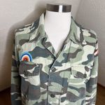 Mother Shirt Womens XS Green Linen Lyocell Camouflage Loose Veteran Button Up Photo 4