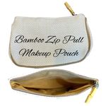 NWOT Bamboo Zip Pull Cosmetic Bag White Photo 1