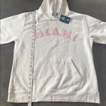 J. America Women’s White Embroidered MIAMI College Hoodie Size L NEW Photo 5