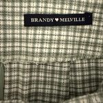 Brandy Melville Cara Mini Skirt Green and White Check Plaid XS OS One Size Photo 7