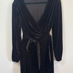 Nine West Nine‎ West Velvet Dress Women's 0X Black Wrap Long Sleeve Sparkle Party Photo 0