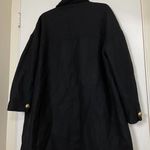 NEW PINKO Italian Wool Knit Overlap Pea Coat Gold accent size US 8 medium Black Photo 6