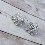 Vintage Screw On Earrings Silver Tone Photo 8