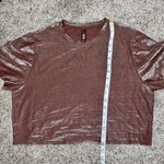 SKIMS Shimmer Crop Top Cocoa Brown 4X Plus Size Metallic Short Sleeve Tee Photo 7