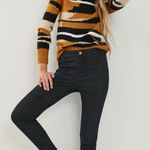 Anthropologie Pilcro Gold Shimmer High-Rise Denim Leggings Jeans Blue 32 Photo 0