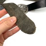 Esprit Genuine Leather Belt Floral Belt Buckle Black Silver 80CM Photo 7