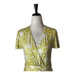 Boden Dress Women‎ 6 Yellow White Floral Evangeline Jersey Wrap Dress Mini Boho Photo 3