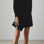 Reiss  Bianca Black Velvet Long Sleeve Mini Dress Photo 0
