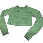 Alphalete Amplify Scrunch Biker Shorts & Long Sleeve Crop top Jade Green XS & S Photo 4