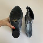 Forever Gray Velour Block Heel Almond Shaped Toe Sock Ankle Booties Size 6.5 Photo 4