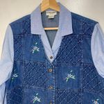 Vintage Blue Alfred Dunner Denim Shirt Vest Combo Petite Size Large Photo 2