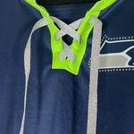 Fanatics Seattle Seahawks Jersey Shirt Laced Front Womans 2XL Blue Glitter NFL Photo 4