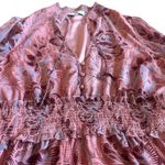 Likely  Rowe Floral Rose Print Ruffle Mini Dress Smocked Waist Size 8 Women's Photo 5