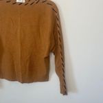 Magaschoni  Stitch Trim Dolman Sleeve Brown Sweater Blouse Sz Large Photo 3