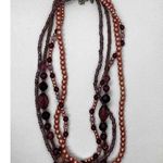 NY & Co pink & lavender stranded necklace choker fashion jewelry‎ signed AOI Photo 1