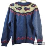 Woolrich Mohair Wool Blend Cardigan Paisley Artic Blue Heather Handframed Medium Photo 1