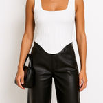 Cotton Citizen NWOT Citizen Ibiza Ribbed Tank Top White Square Neck Stretch Crop Size M Photo 0